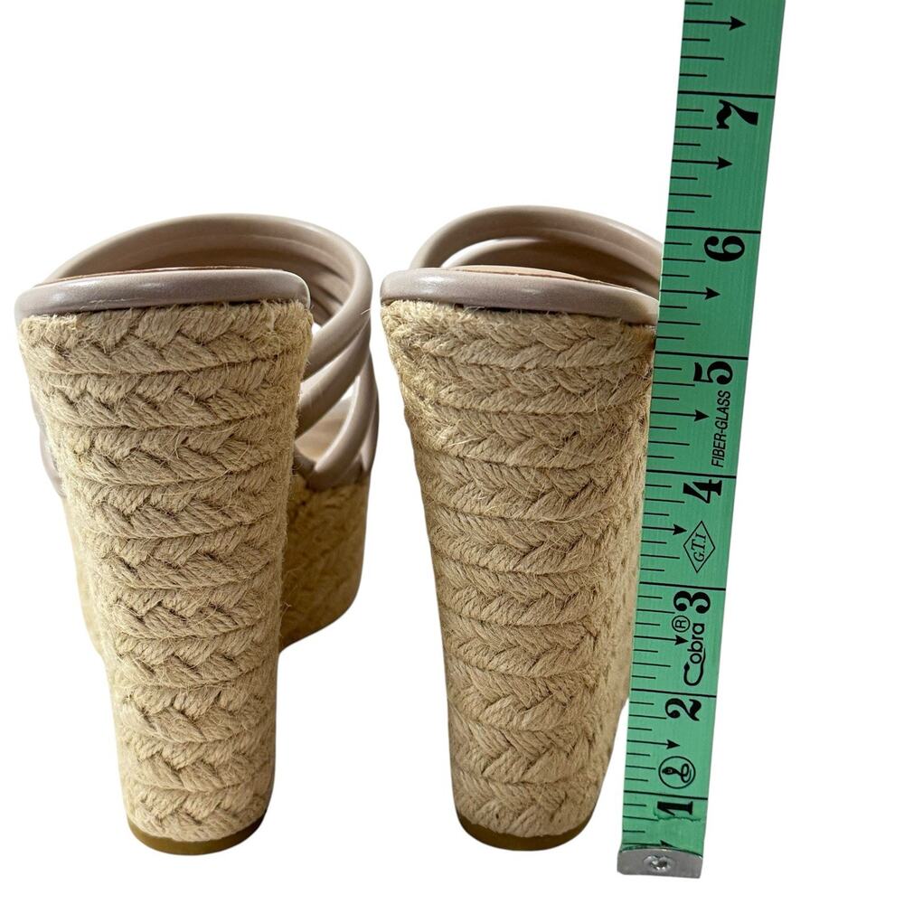 Journee Collection Cynthie Taupe Women's Wedge Open Toe Slip On sandals SZ/11 - Picture 8 of 10